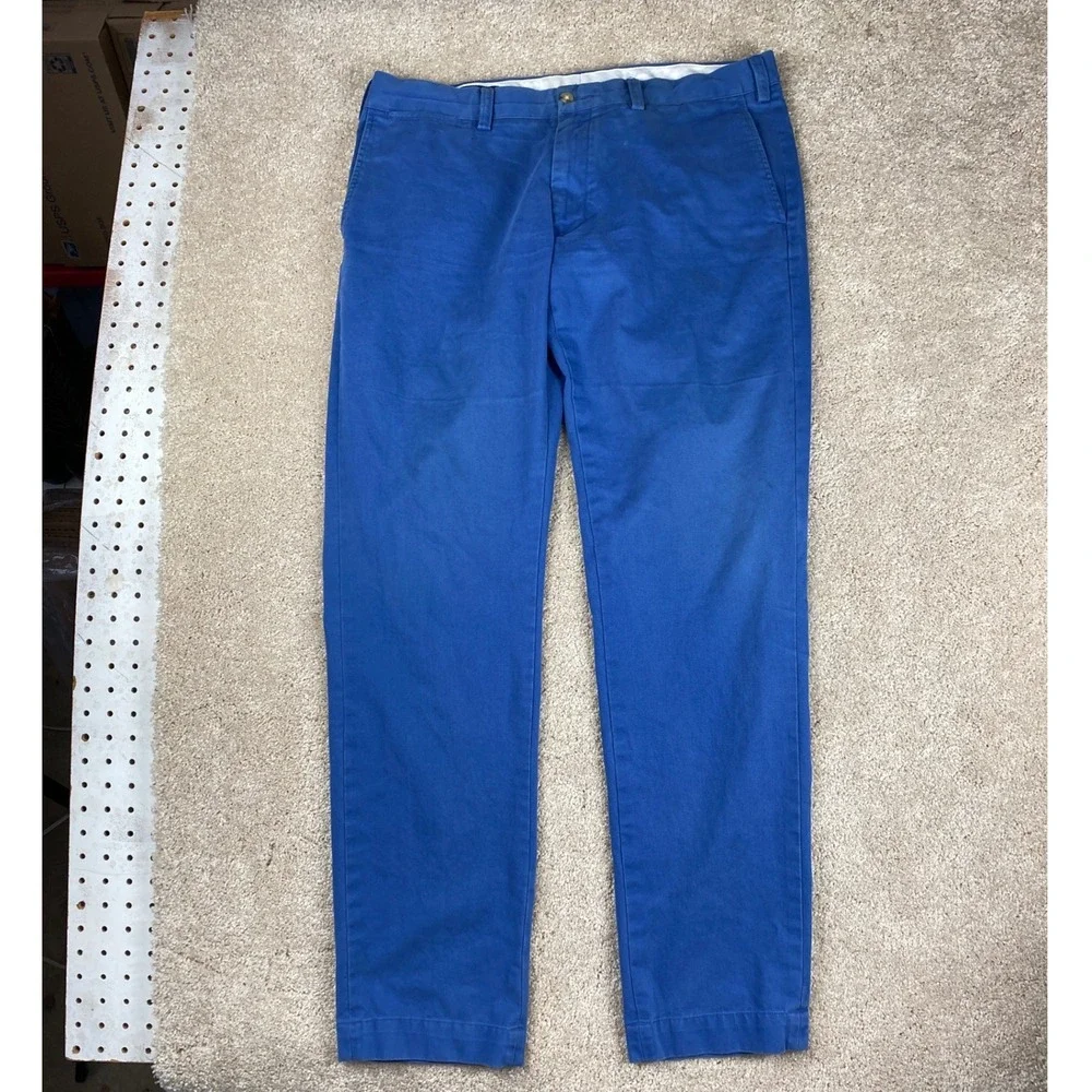 2 Pair Polo Ralph Lauren Slim Fit Chino Pants‎ Bundle Navy Royal Blue 36x34